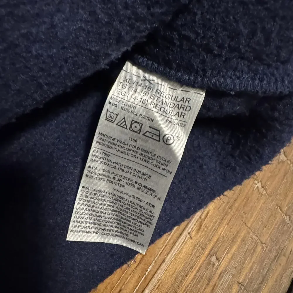 Old Navy Heathered Blue Shawl Collar w Button Pullover Sweater XL Boys 14-16